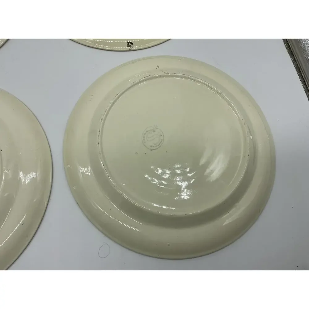 Vintage Sabin Crest-O-Gold Dinner Plates Set 4 Gold Courting Couple Rococo USA‎